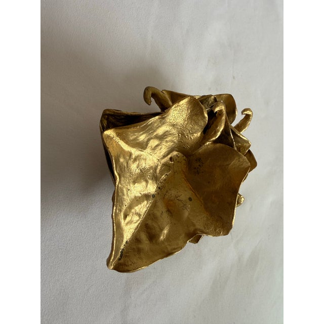 Metal Vintage Brass Set of 4 Oak Leaf Catchall Plates or Ash Trays For Sale - Image 7 of 12