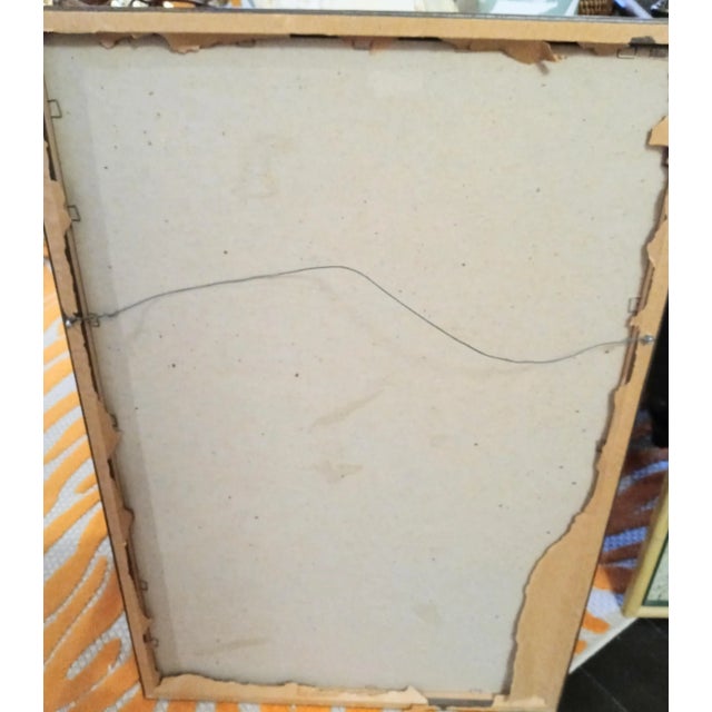 A sweet fun vintage piece of wall art depicting a Spaniel dressed with a cap and yellow tie. The colors are soft and...