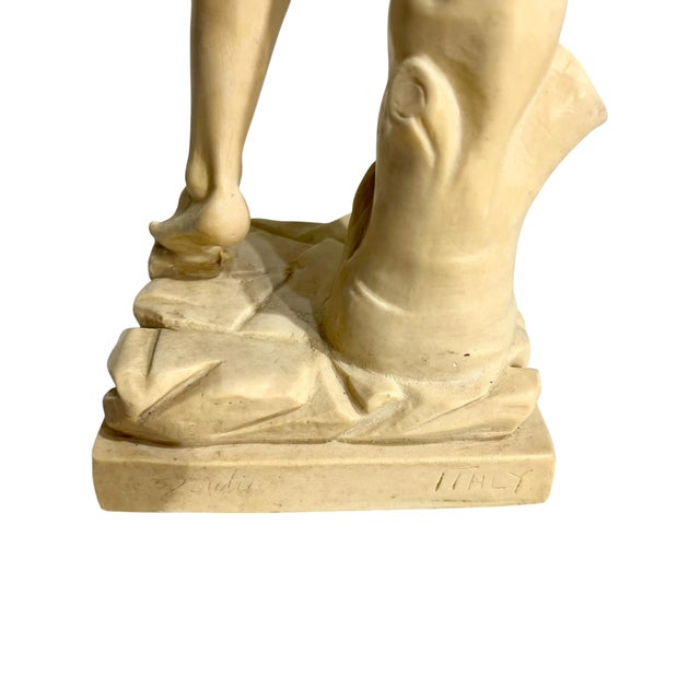 Vintage Italian David Statue Sculpture | Classical Roman Figural Decor For Sale - Image 6 of 10