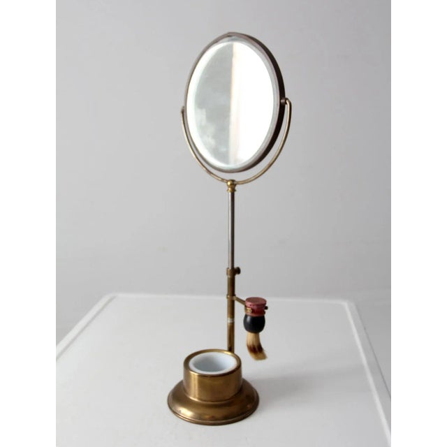 Antique Brass Shaving Mirror Set For Sale - Image 12 of 13