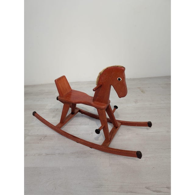 Vintage Wooden Rocking Horse, 1963 For Sale - Image 13 of 15