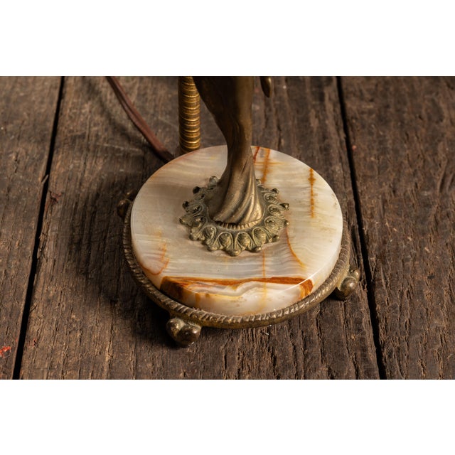 1920s Art Deco Figural Boudoir Lamp With Beaded Shade by Rembrandt For Sale - Image 9 of 10