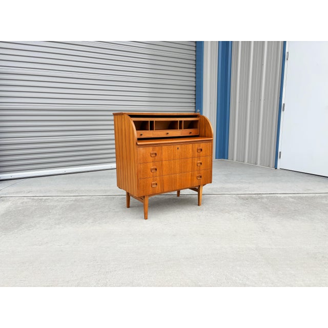 1960s Danish Modern Teak Secretary Desk by Egon Ostergaard For Sale - Image 9 of 11