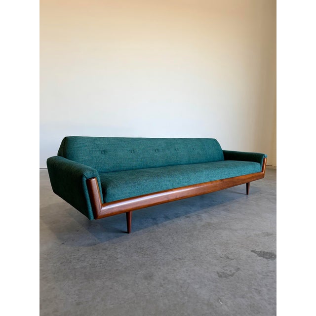 Adrian Pearsall Mid Century Fully Restored Adrian Pearsall Style Gondola Sofa For Sale - Image 4 of 12