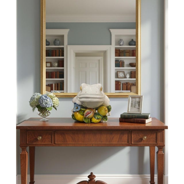 White Italian Hand-Painted Majolica Ceramic Frog Garden Sculpture For Sale - Image 8 of 8