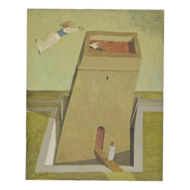 Alberto Gallerati, Water that Doesn't Last, Oil on Canvas, 1970s For Sale