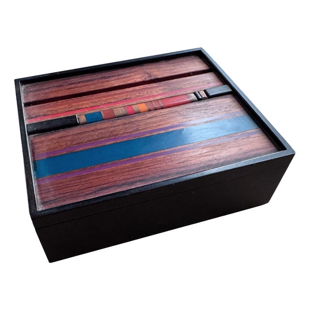 Vintage Marquetry Box by Robert McKeown, 1981 For Sale
