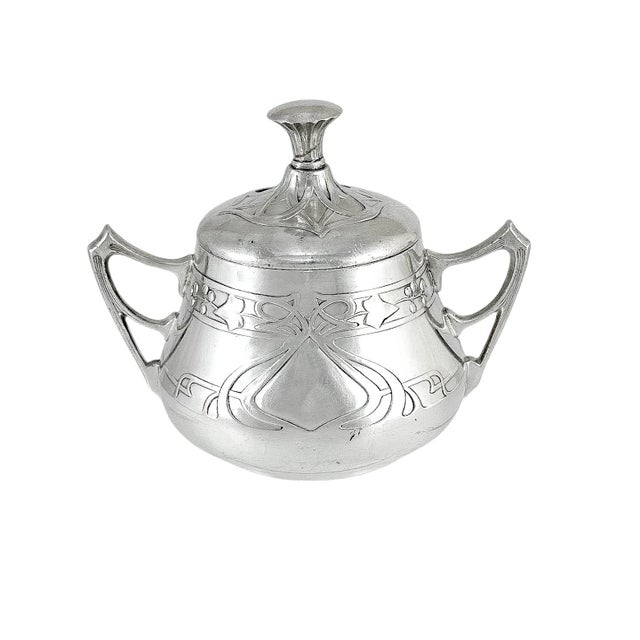 Early 20tch Century German Silver Plated Tea and Coffee Set on Tray from WMF, 1905, Set of 5 For Sale - Image 15 of 18