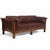Crafters and Weavers Mission Crofter Sofa, Solid Quarter Sawn Oak and Leather Cushions in Chestnut Leather For Sale - Image 4 of 6