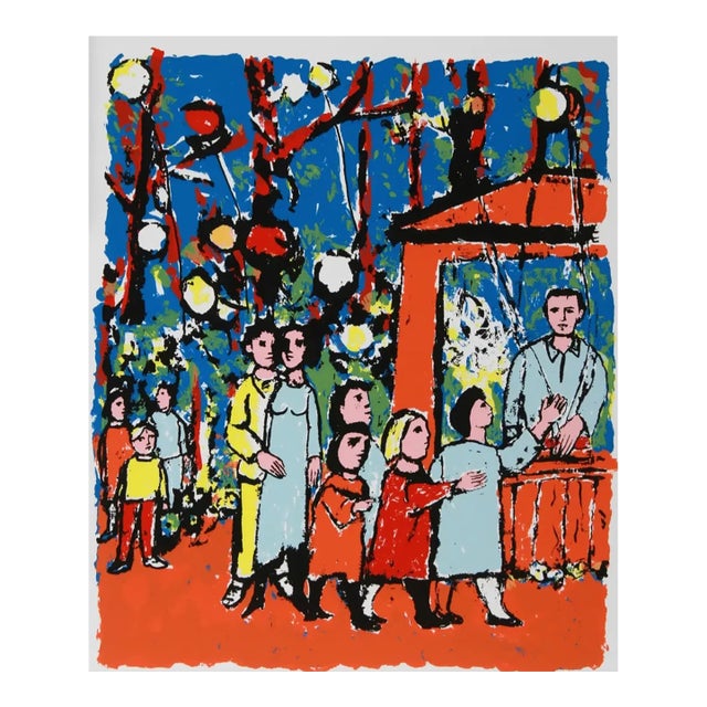 1960s Frank Kleinholz Sunday in the Park Serigraph For Sale