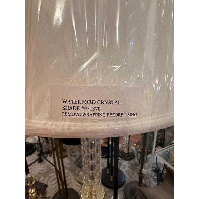 Waterford Crystal Floor Lamp With Brass Details For Sale - Image 12 of 13