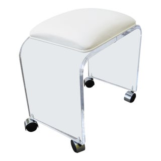 Mid Century Modern Vintage Lucite Vanity Stool 6039 For Sale