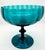 Mid-Century Modern Vintage Italian Empoli Glass Footed Compote Candy Dish For Sale - Image 3 of 6