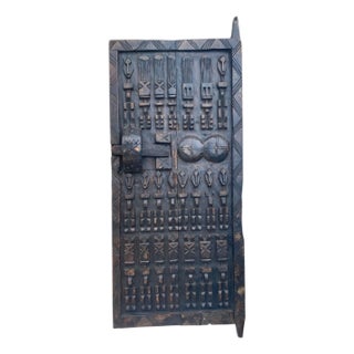 Vintage Granary Dogon Door W/Nomoo Ancestors Mali African 42.5" H For Sale