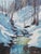 Original Oil Landscape, a Winter Stream in the Woods For Sale