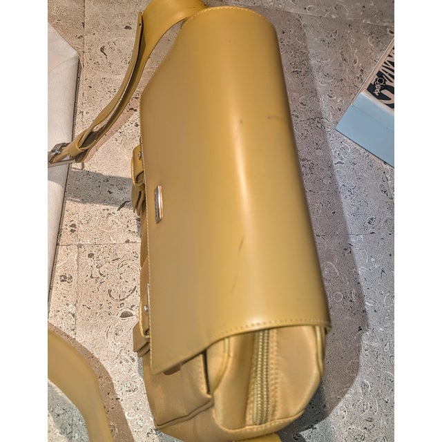 1990s '90s Messenger Bag in Modern Materials Mustard Yellow, Byblos Brand For Sale - Image 5 of 5