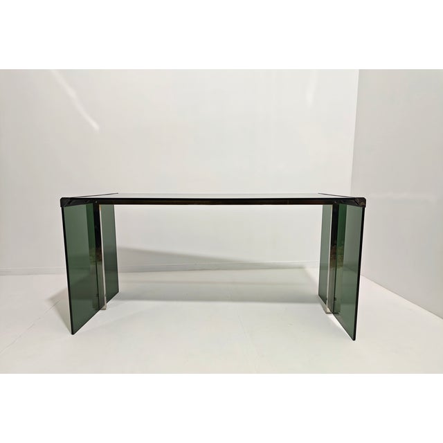 Dattilo President Desk in Glass from Gallotti and Radice, 1970s For Sale - Image 4 of 12