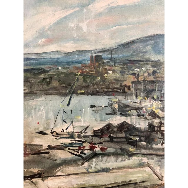 Emile Compard, Vue du Port d'Oslo, Oil on Canvas, Framed For Sale - Image 8 of 12