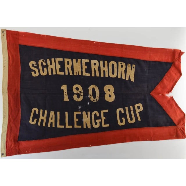 Antique Yacht Club Flag "Schermerhorn" Ny 1908 Big, Hand Sewn Wool For Sale - Image 4 of 4