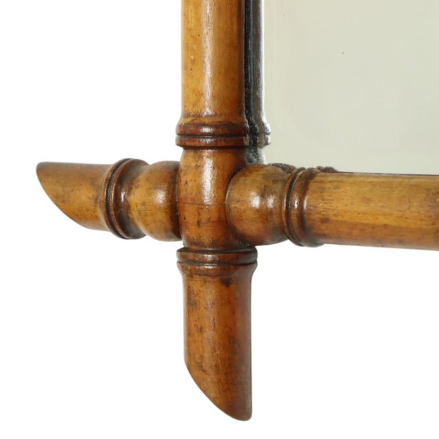 Antique French Faux Bamboo Mirror, 1890s For Sale - Image 9 of 14