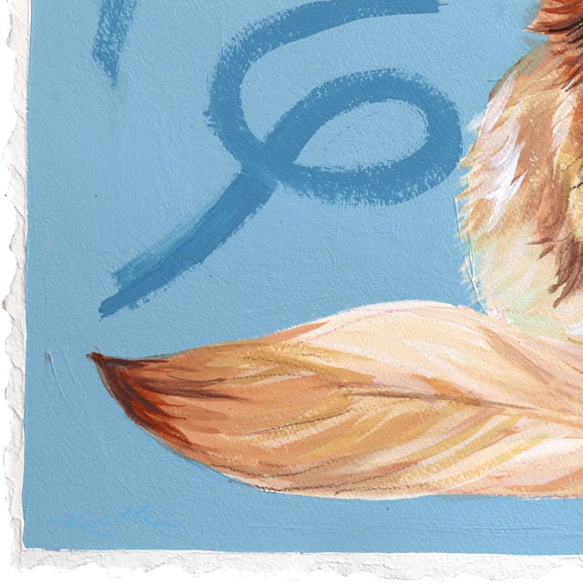 Loyalty Shows - Cool Tone Dog Portrait Mixed Media Painting on Paper Original Artwork by Kellie Newsome For Sale - Image 4 of 6