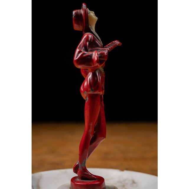 Alabaster Early 20th Century J B Hirsch Art Deco Figural Alabaster Ashtray For Sale - Image 8 of 14
