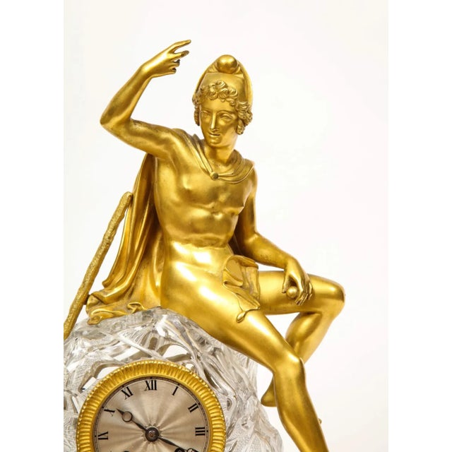 An Exquisite French Empire Ormolu and Cut-Crystal Clock, C. 1815 For Sale - Image 11 of 17