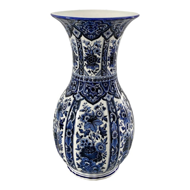 Ardalt Blue Delfia Blue & White Porcelain Vase For Sale