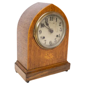 Light Mahogany Marquetry Carmine Clock, 1920s