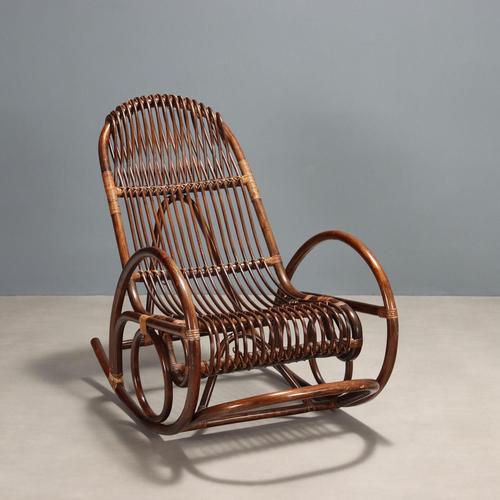 Brown Vintage Rocking Chair, 1970s For Sale - Image 8 of 8