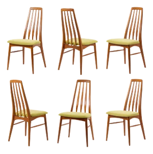 Danish Teak Eva Chairs by Niels Koefoed for Koefoeds Hornslet, 1960s, Set of 6