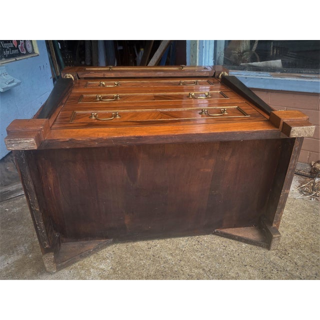 Mid 20th Century French Empire Style Commode Caryatid Bronze Figural Columns & Pink Marble For Sale - Image 14 of 14