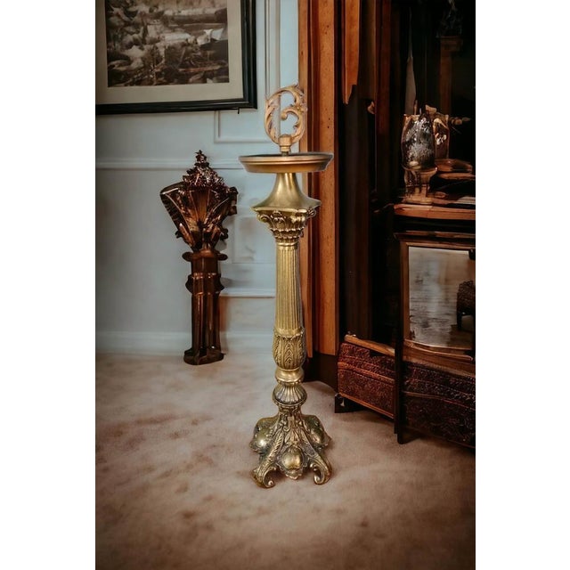 Antique Bronze Liturgical Church Candelabra, in Flawless conditions. Designed 1920 to 1949