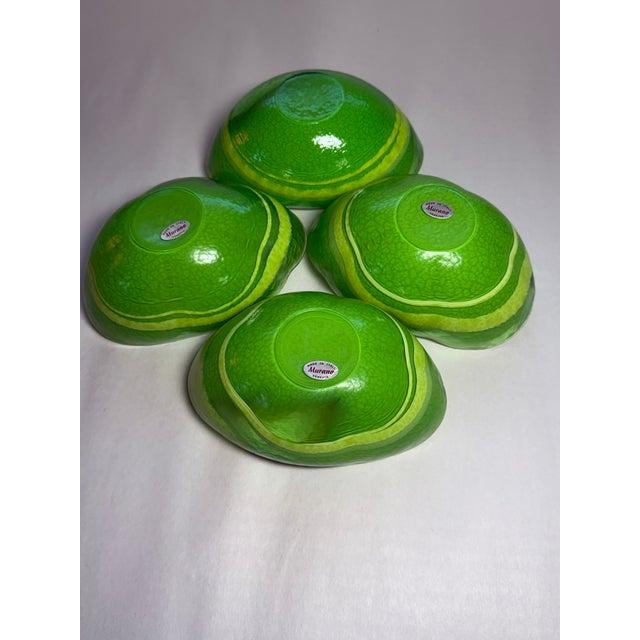 Mid-Century Modern Vintage Italian Murano Green Art Glass Bowls, Set of 4 For Sale - Image 3 of 17
