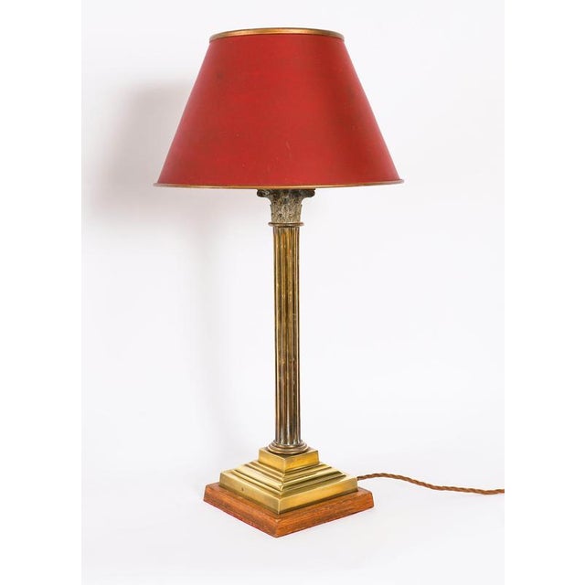 Antique Brass Corinthian Column Table Lamps, 1890s, Set of 2 For Sale - Image 9 of 17
