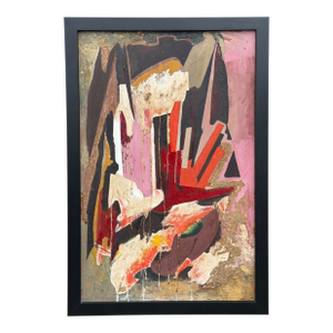Mid Century Modern Abstract Art Oil Painting