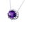 Traditional Natural Amethyst Diamond Pendant with Chain 14k W Gold 15.51 TCW Certified For Sale - Image 3 of 9