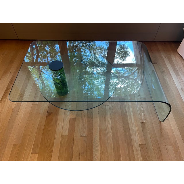 Vintage Postmodern Bent Glass Coffee Table For Sale In New York - Image 6 of 6