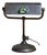 Antique 1920s S. Robert Schwartz & Bro. Art Deco Banker’s Desk Lamp With Green Cullet Glass Jewel For Sale