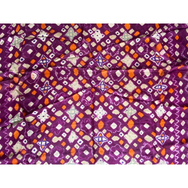 Antique Burnt Orange and Purple Silk Textile For Sale - Image 13 of 18