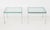Pair of Florence Knoll for Knoll Studio Glass Top Side Tables, each on chrome-plated base and marked "Knoll Studio /...