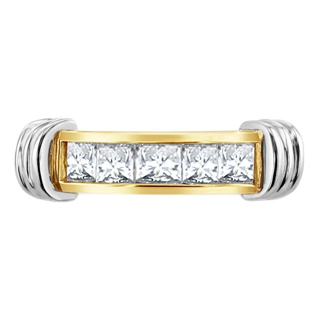 Princess Cut Diamond Wedding Band, Size 7 For Sale