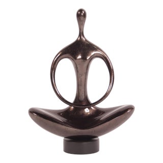 Abstract Yoga Silhouette Sculpture For Sale