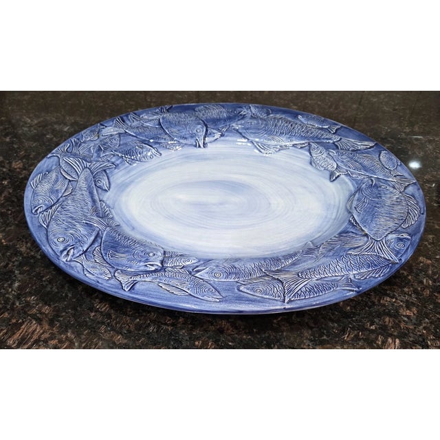 Make a splash at your next gathering with this **Vintage Italian Azure Blue Fish Oval Majolica Platter**. Beautifully...