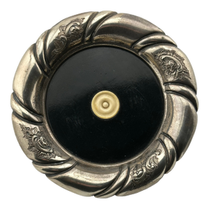 Outstanding Antique Hand Made American Coin Silver & Ebony Wood Wine Coaster - Circa Mid 19th Century