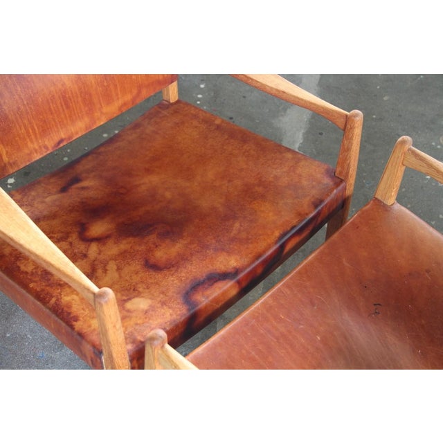 Premier 69 Armchairs in Oak and Cognac Leather by Per-Olof Scotte for Mobel Ikea, 1960s, Set of 2 For Sale - Image 4 of 18