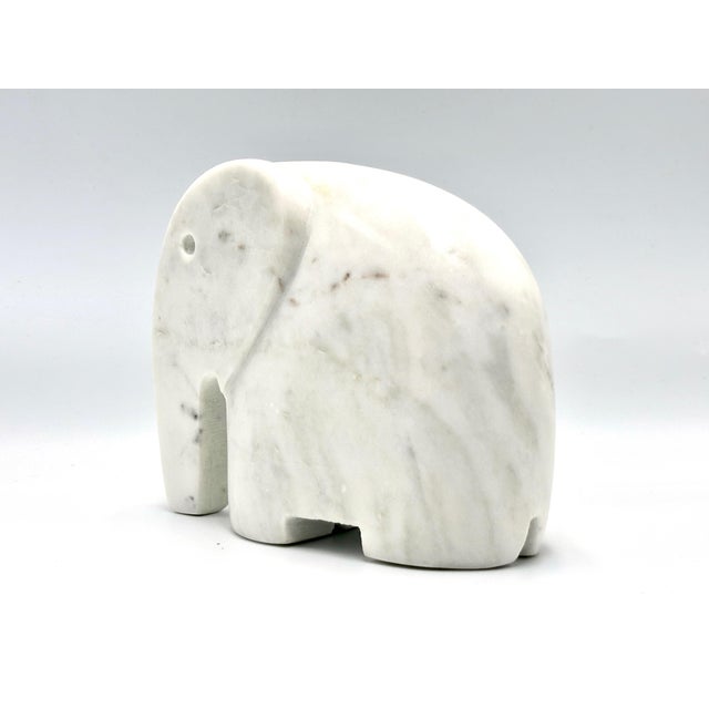 Stone Postmodern Marble Indian Elephant Figurine, 1990s For Sale - Image 7 of 11