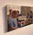 Contemporary The Denver Gambit by Clyde Steadman | Oil Painting of people playing chess at a table For Sale - Image 3 of 3