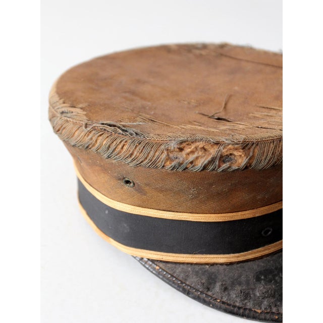 Brown Antique Ag Meier & Co Conductor's Hat For Sale - Image 8 of 9