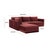 Willow Berry Red with Mauve Piping Modular 5-Piece Performance Velvet LAF Sectional For Sale In Los Angeles - Image 6 of 6